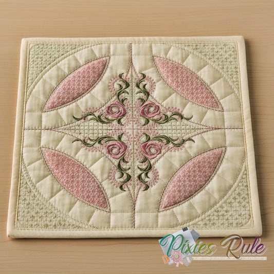 Mock Double Wedding Ring Quilt 5x7