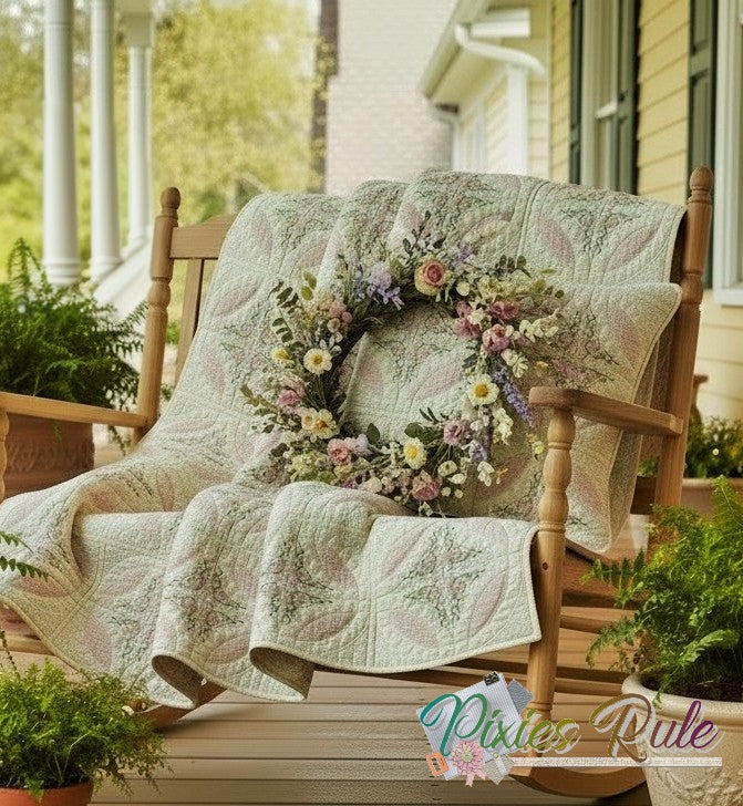 Mock Double Wedding Ring Quilt 5x7 Machine Embroidery Design by Pixies Rule