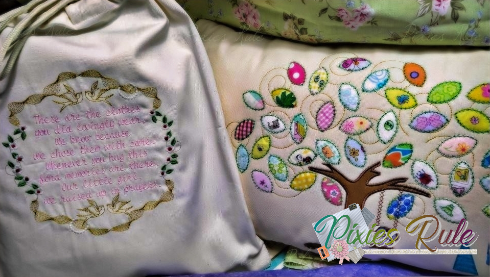 All Tucked In Crib Quilt 8x8 Machine Embroidery Design by Pixies Rule
