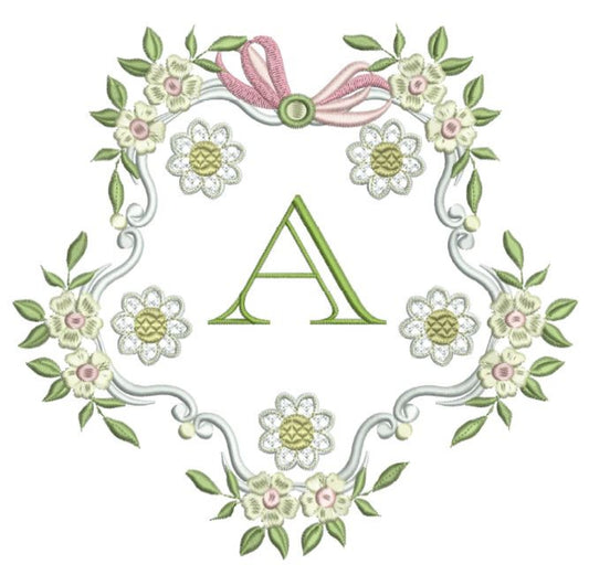 English Garden Alphabet 5x7 Machine Embroidery Design by Pixies Rule