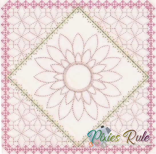 All Tucked In Crib Quilt 8x8 Machine Embroidery Design by Pixies Rule