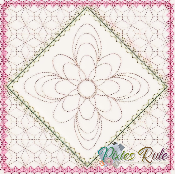 All Tucked In Crib Quilt 8x8 Machine Embroidery Design by Pixies Rule