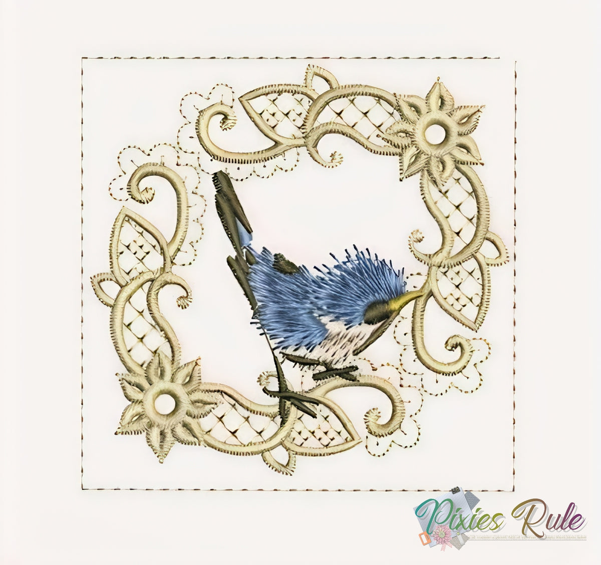 Flower Trails Quilt - 8x8 Machine Embroidery Design by Pixies Rule