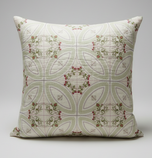 Mock Double Wedding Ring Berries & Blooms Quilt 8x8