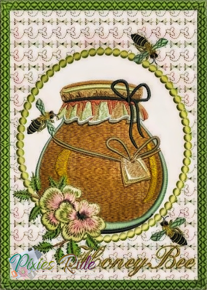 Honey Pot 5x7 Mug Mat Machine Embroidery Design by Pixies Rule