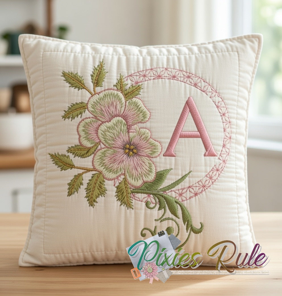 Dogwood Alpha Machine Embroidery Design by Pixies Rule
