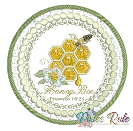 Honeycomb Coaster Machine Embroidery Design by Pixies Rule