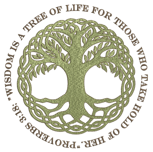 Tree of Life Proverbs 3:18 5x7 Machine Embroidery Design by Pixies Rule