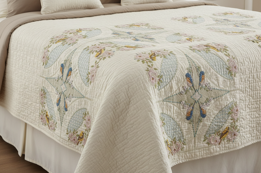 Mock Double Wedding Ring Quilt - Spring Has Come 5x5