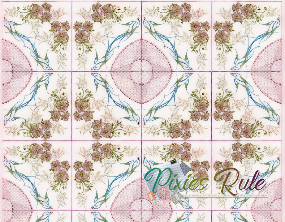 Spring Tweets Pillow & Quilt Set - 6x6