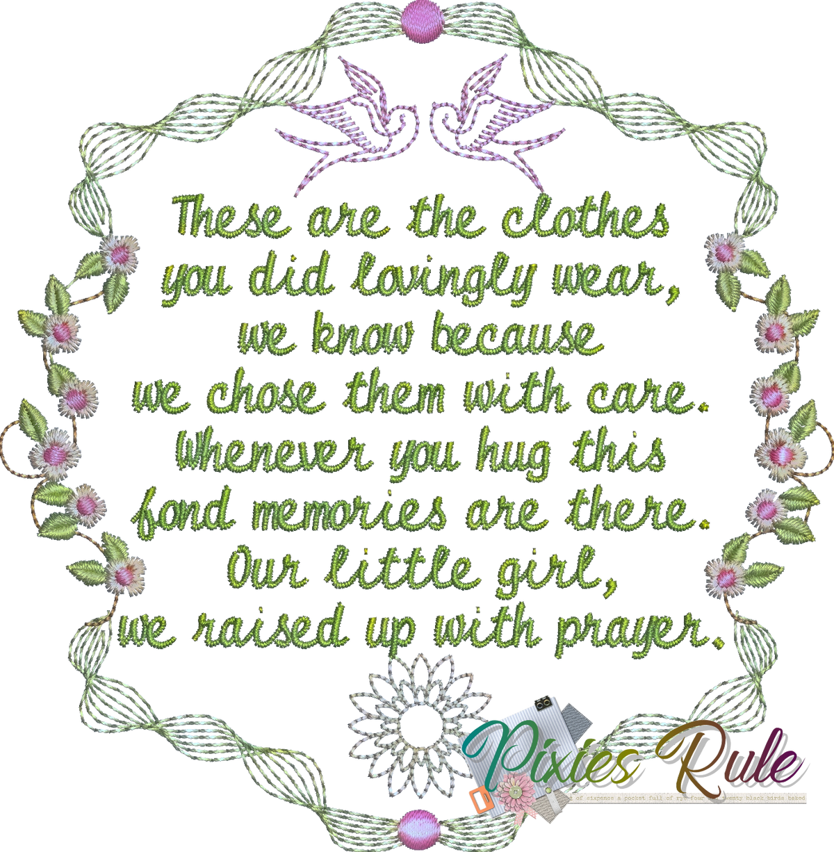 All Tucked In Crib Quilt 8x8 Machine Embroidery Design by Pixies Rule