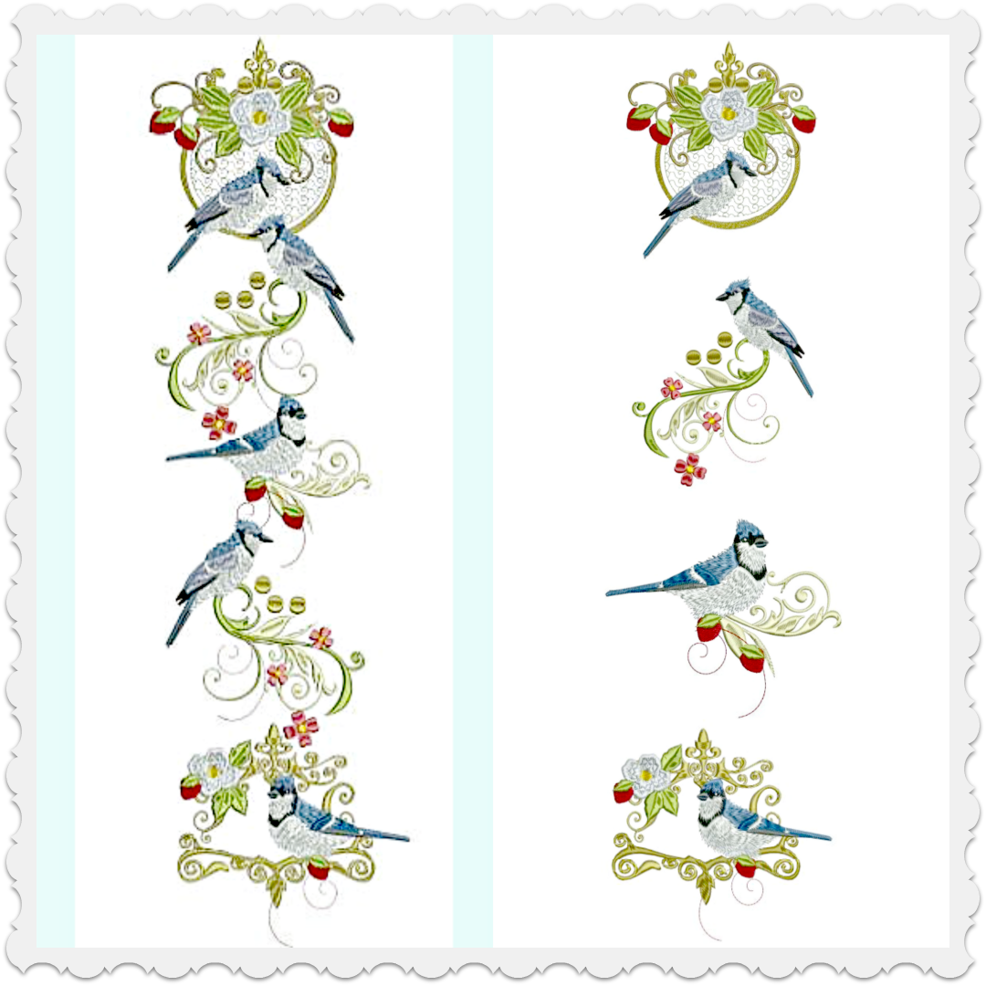 Blue Jays & Berries Bell Pull