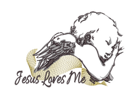 Jesus Loves Me - Sleeping Angel 5x7