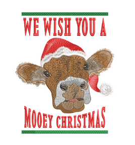 Wish You A Mooey Christmas 5x7