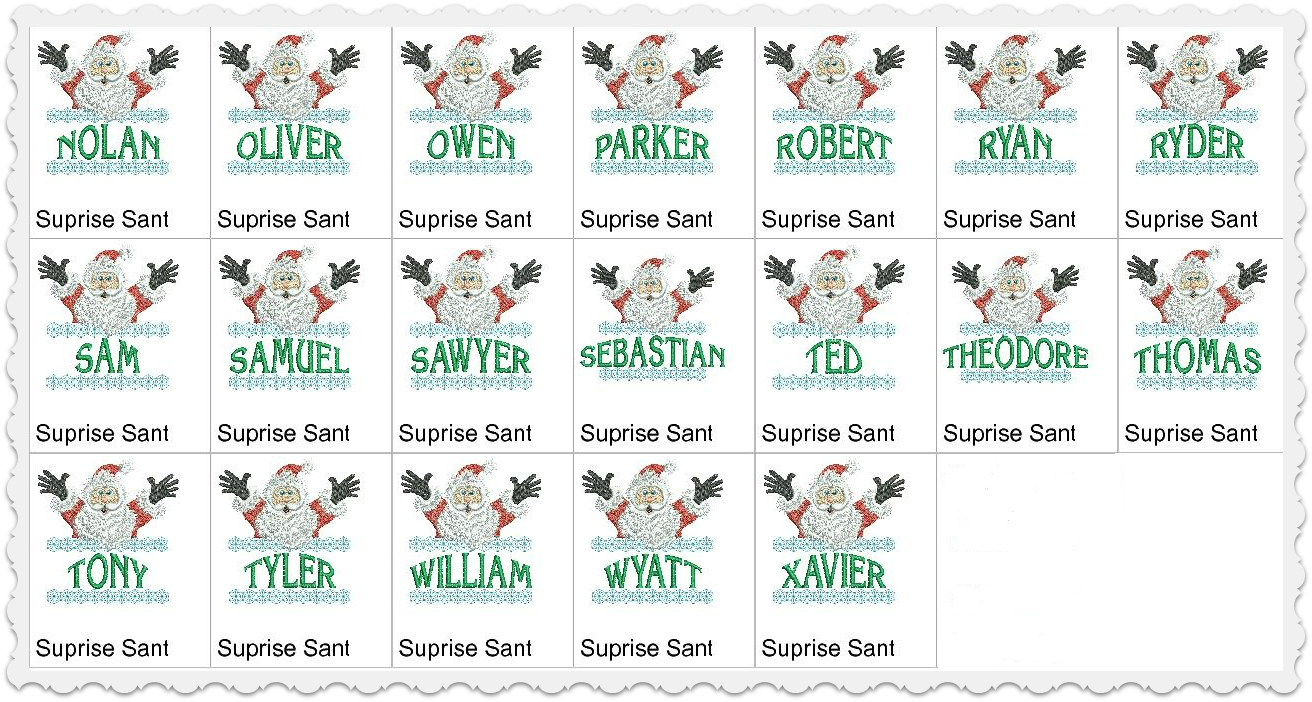 Surprise Santa - Boy Names Collection