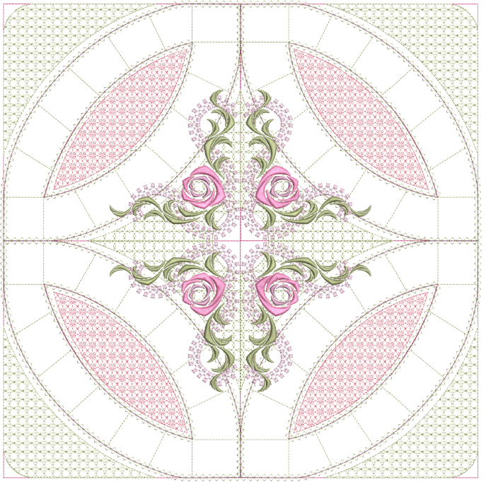 Mock Double Wedding Ring Quilt 6x6