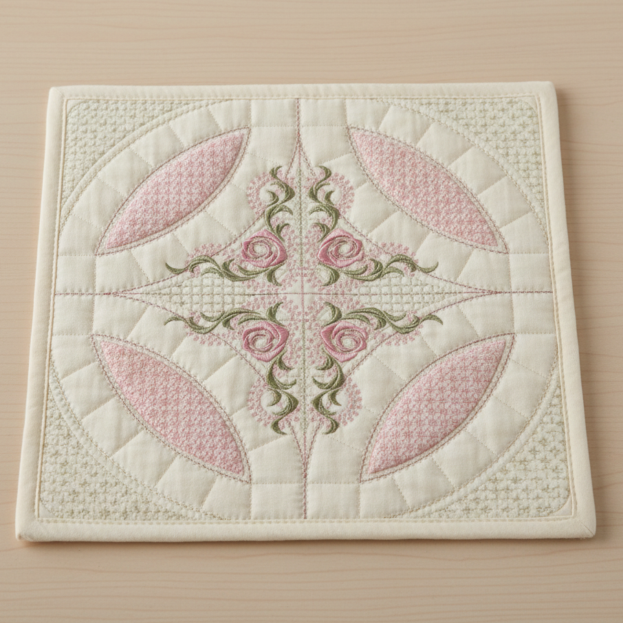 Mock Double Wedding Ring Quilt 6x6