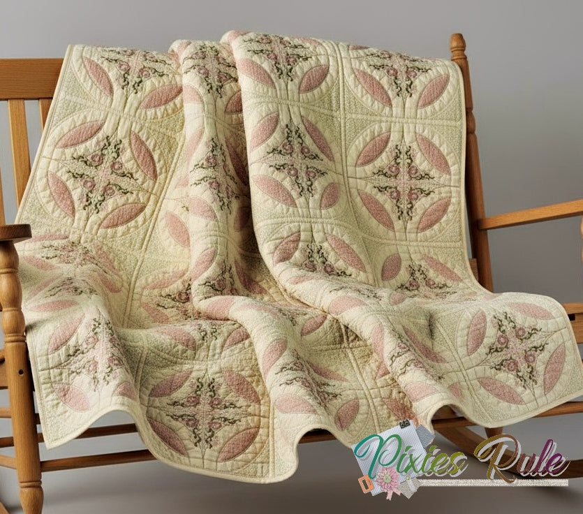 Mock Double Wedding Ring Quilt 6x6