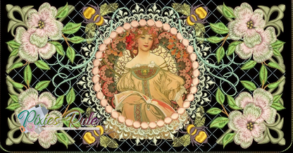 Beauty In The Bag 8x8 Zipper Pouch Machine Embroidery Design by Pixies Rule