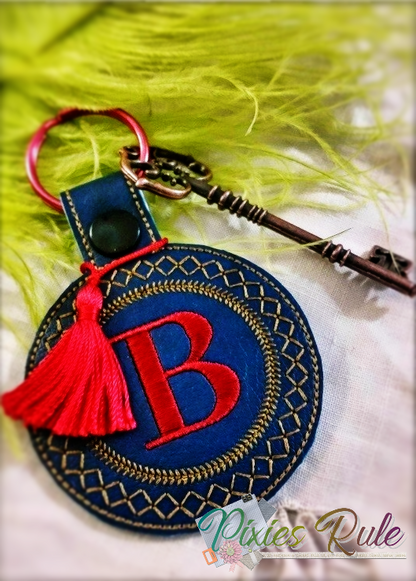 Block Alpha Key Fob Machine Embroidery Design by Pixies Rule