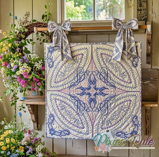 Blue Danube Quilt 5x7 Machine Embroidery Design by Pixies Rule