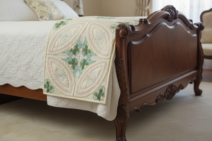 Mock Double Wedding Ring Butterflies Dance Quilt 5x5