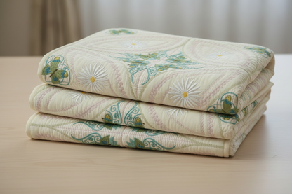 Mock Double Wedding Ring Butterflies Dance Quilt 5x5