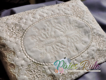 Bridal 1920's Zipper Pouch Machine Embroidery Design by Pixies Rule