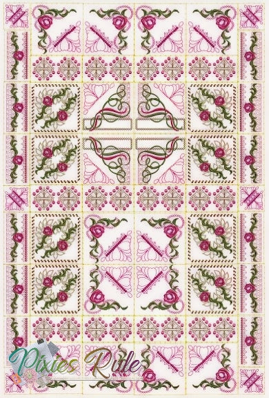 La Vie En Rose Machine Embroidery Design by Pixies Rule