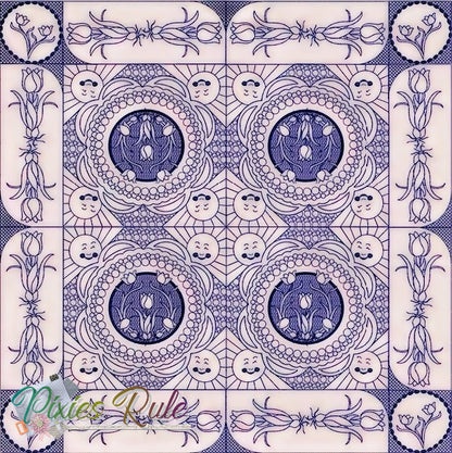 Easter Joy Quilt 5x7 Machine Embroidery Design by Pixies Rule