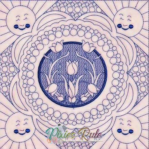 Easter Joy Quilt 5x7 Machine Embroidery Design by Pixies Rule