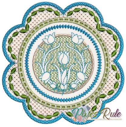 Easter Joy Mug Mat 5x7 Machine Embroidery Design by Pixies Rule