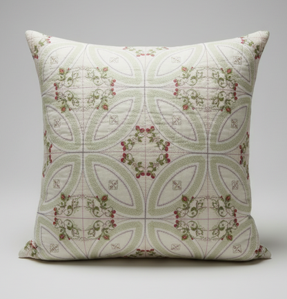 Mock Double Wedding Ring Berries & Blooms Quilt 8x8