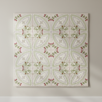 Mock Double Wedding Ring Berries & Blooms Quilt 8x8