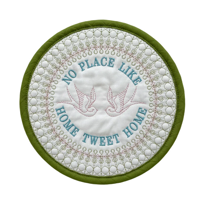 Home Tweet Home Mug Mat - 6x6 Machine Embroidery Design by Pixies Rule