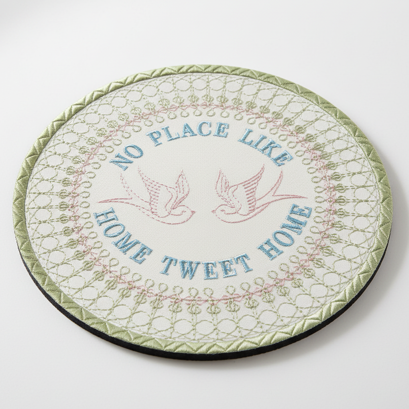 Home Tweet Home Mug Mat - 6x6 Machine Embroidery Design by Pixies Rule