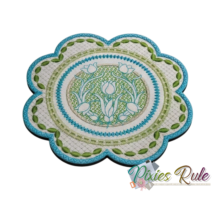 Easter Joy Mug Mat 5x7 Machine Embroidery Design by Pixies Rule