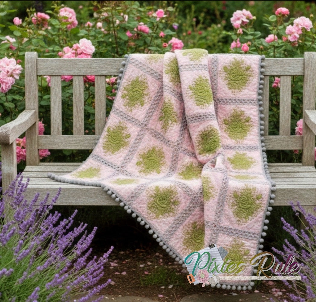 Mock Fusion - Vintage Rose 4x4 Machine Embroidery Design by Pixies Rule