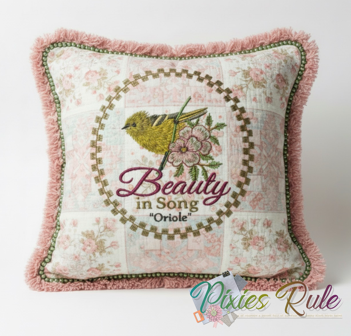 Beauty in Song - Oriole Machine Embroidery Design by Pixies Rule