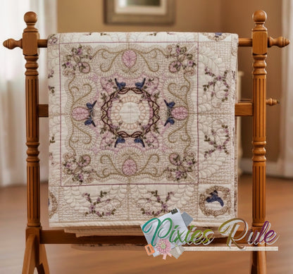 Flower Trails Quilt - 8x8 Machine Embroidery Design by Pixies Rule