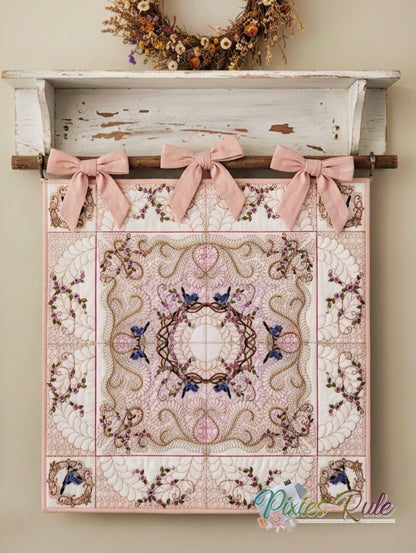 Flower Trails Quilt - 8x8 Machine Embroidery Design by Pixies Rule