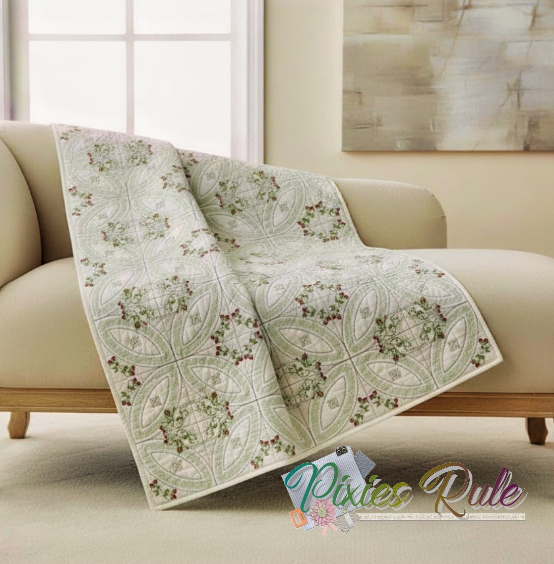 Berries & Blooms Quilt 6x6 Machine Embroidery Design by Pixies Rule