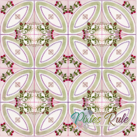 Berries & Blooms Quilt 6x6 Machine Embroidery Design by Pixies Rule