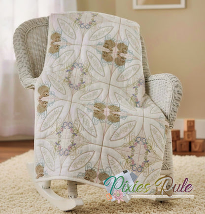 Bunny for Baby Quilt & Wall Hanging 8x8 Machine Embroidery Design by Pixies Rule