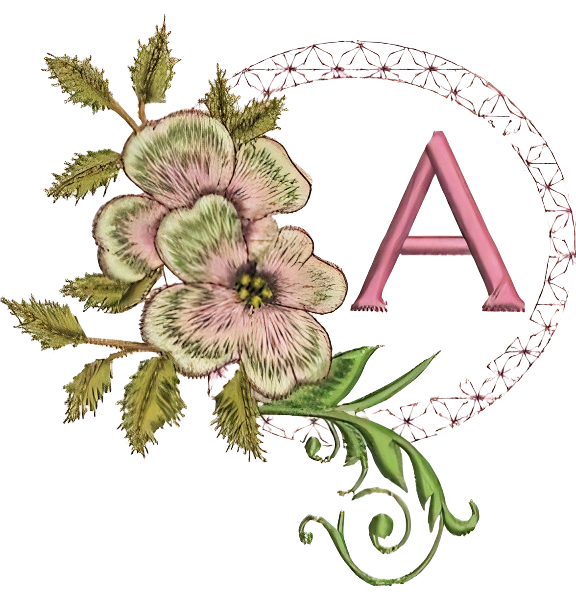 Dogwood Alpha Machine Embroidery Design by Pixies Rule