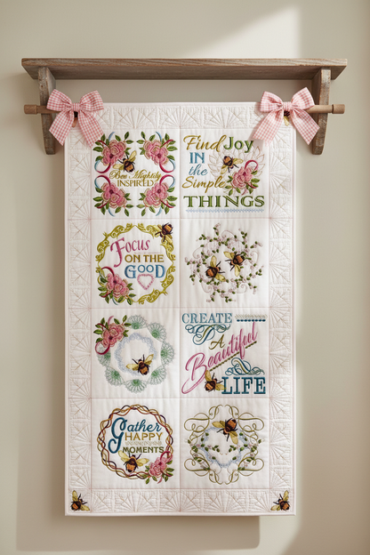 Good Tidings Wall Hanging 8x8 Machine Embroidery Design by Pixies Rule