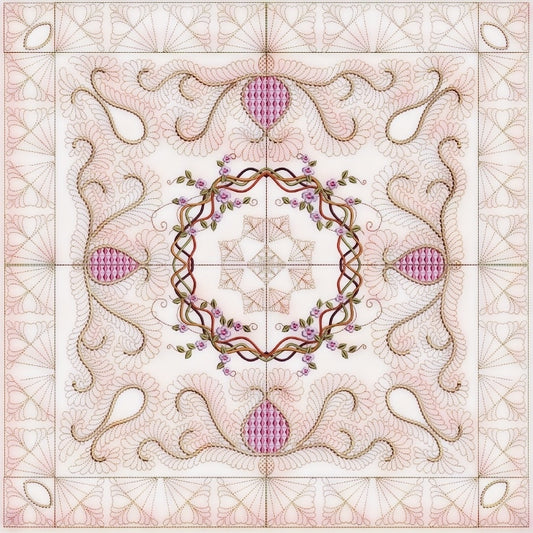 Grapevine Quilt - 8x8 Machine Embroidery Design by Pixies Rule