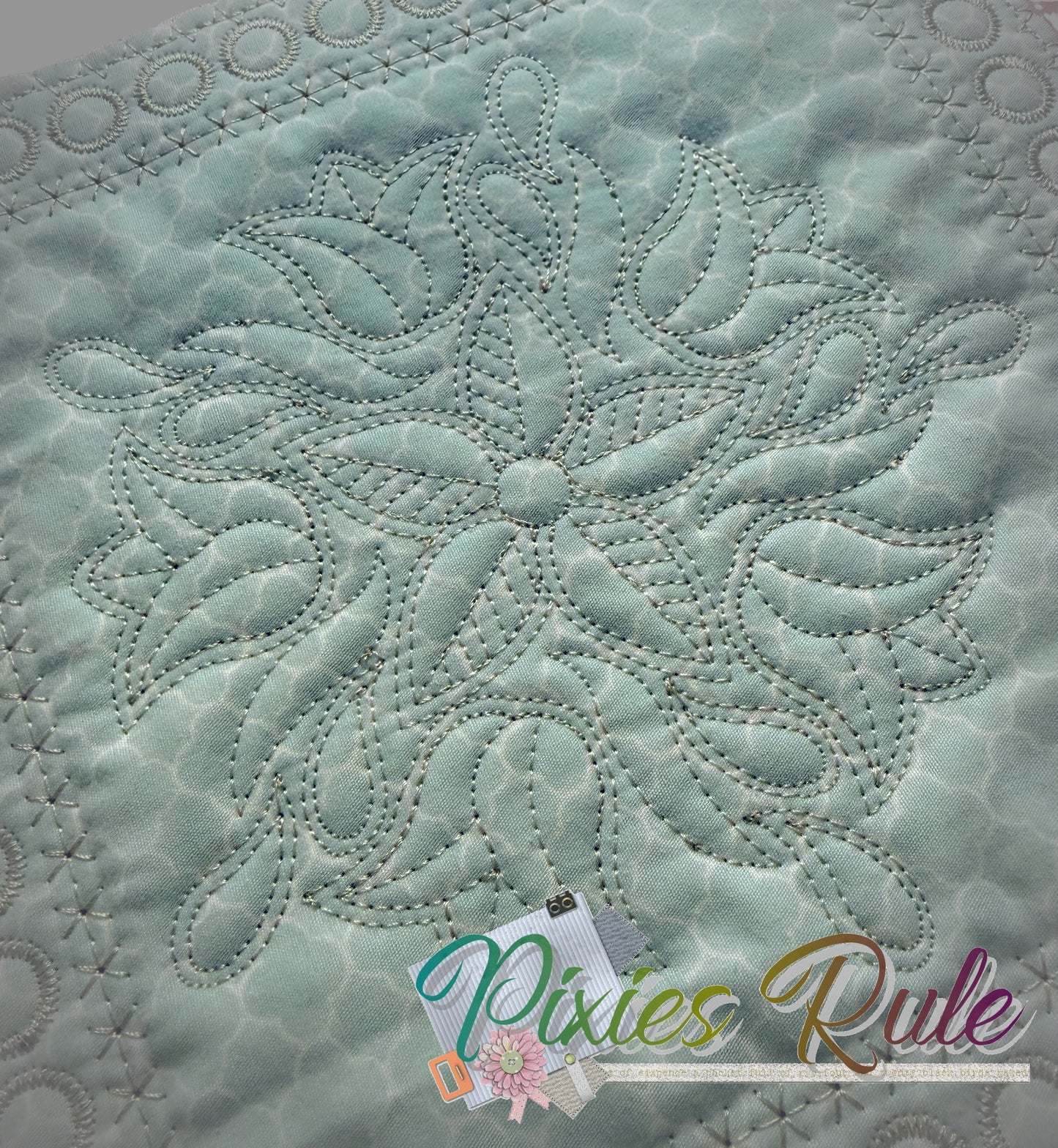 Mock Fusion - Tulip Mandala 4x4 Machine Embroidery Design by Pixies Rule