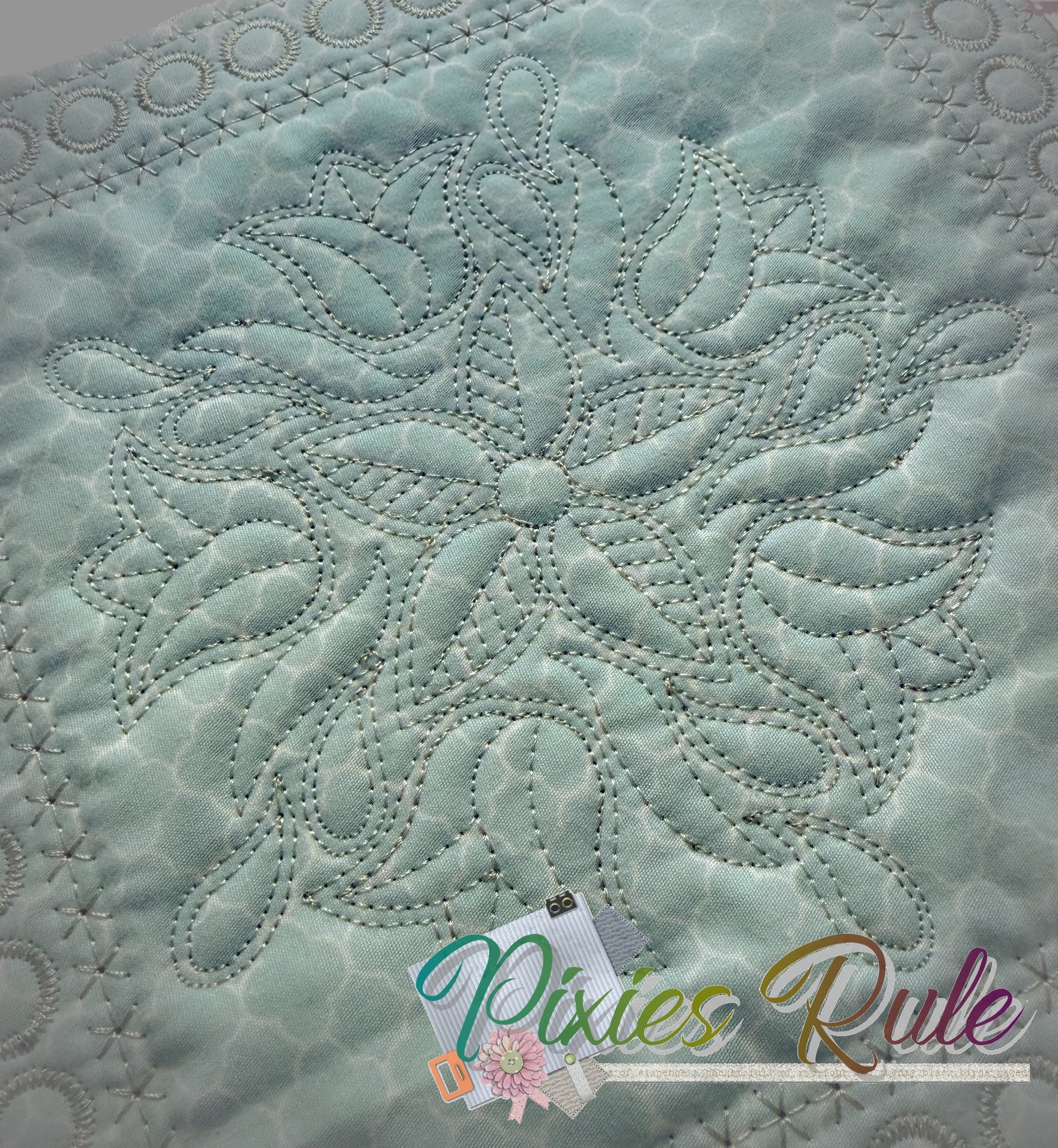 Mock Fusion - Tulip Mandala 4x4 Machine Embroidery Design by Pixies Rule