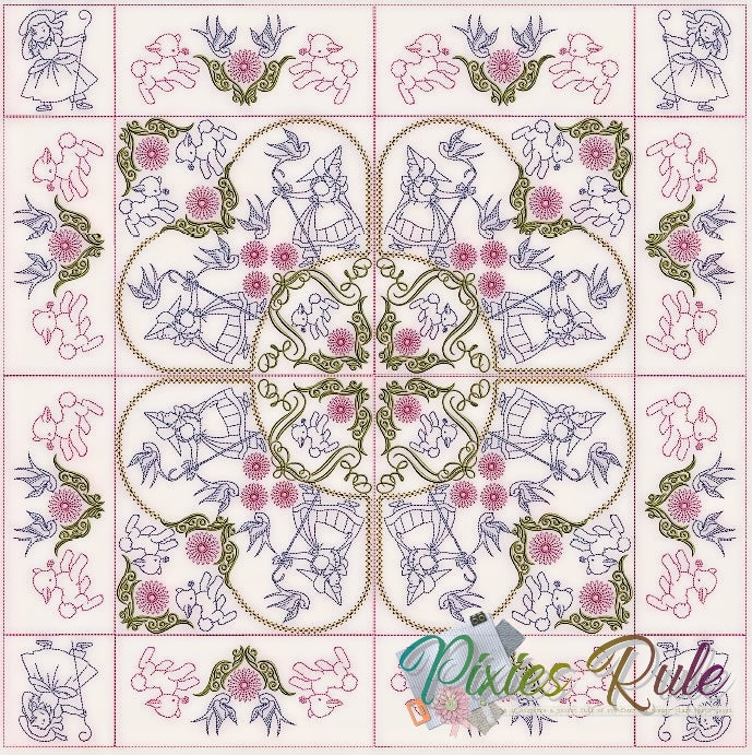 Little Bo Peep Quilt - 5x7 Machine Embroidery Design by Pixies Rule